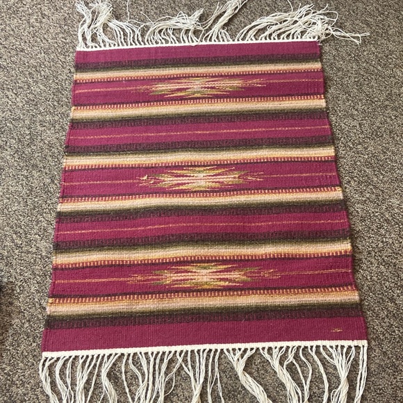 Vintage Striped Multicolor Hand Rug Decir - Picture 1 of 2